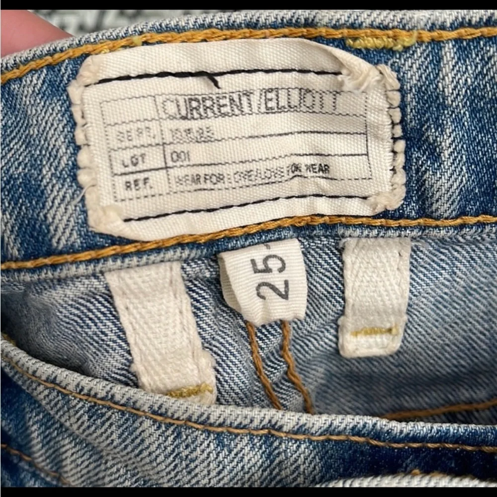 Anthropologie Current Elliott Cropped Cuffed boyfriend jeans - Picture 4 of 4